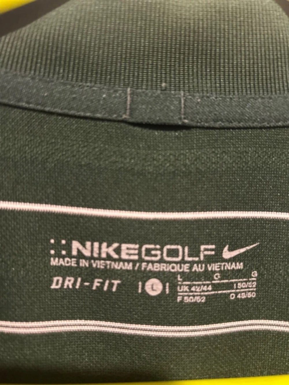 Nike Golf Dri Fit Sport Dark Green Striped Polo Shirt Sz. L - Picture 8 of 8